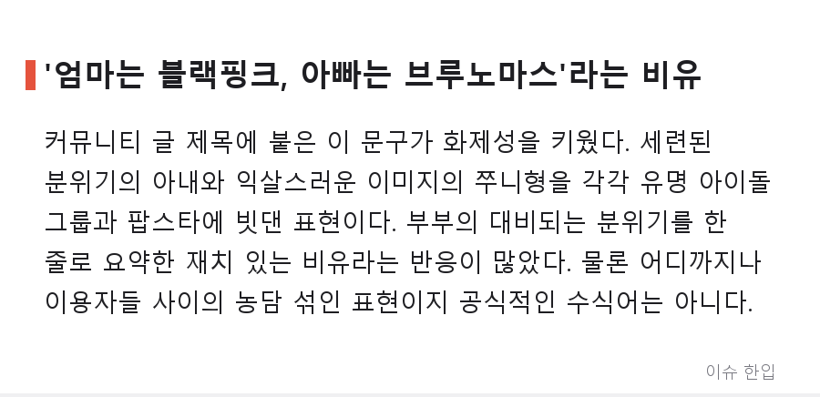 '엄마는 블랙핑크, 아빠는 브루노마스'… 쭈니형 아내 외모에 커뮤니티가 들썩인 이유 - 3/7