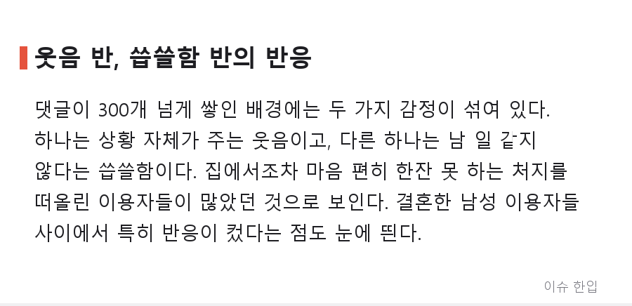 화장실에 숨어 깡소주를 마신 남편, 사진 한 장에 댓글 300개가 달린 이유 - 4/8